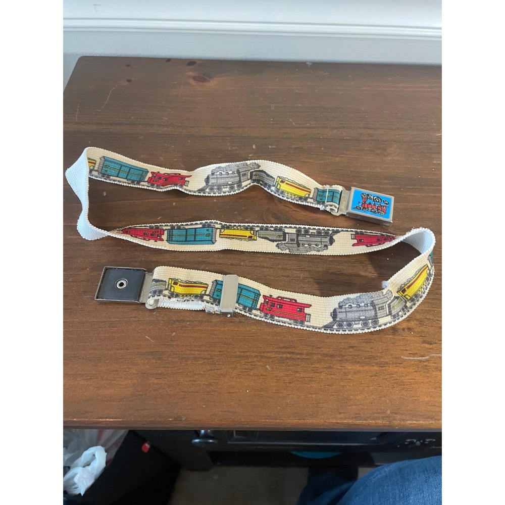 Vintage Kids Train Belt Elastic Adjustable Steam Engine Locomotive Novelty Multi